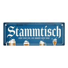 Stammtisch Metallschild mit Straßenschild-Optik und Bier Motiv Schild Stammgast