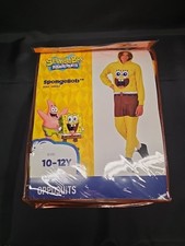 Spongebob Squarepants Kids Opposuits Size 10-12Y Yellow Brown New Halloween