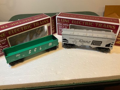 K Line #5620 SCL Gondola & #90008 Penn Central Covered Hopper, w/boxes. Nice T17