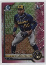 2022 Bowman Chrome Prospects Mega Box Fuchsia Mojo Refractor Branlyn Jaraba uk2