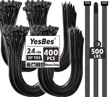 400 PCS Zip Ties 24 Inch Heavy Duty, Large Cable Ties 500lbs Tensile Strength...