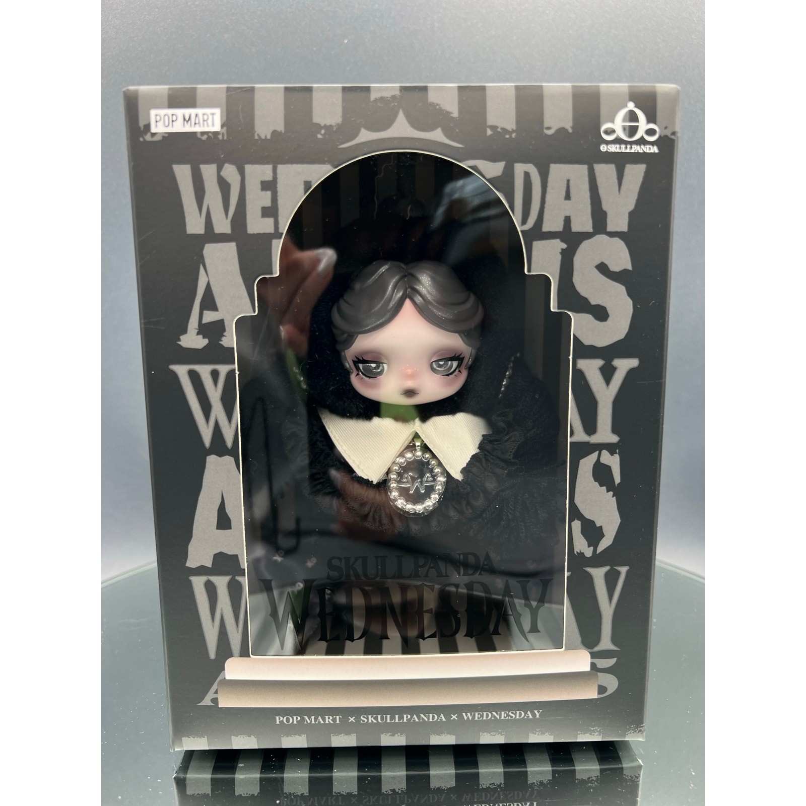 POP MART SKULLPANDA × WEDNESDAY Plush (Classic Dress Version)