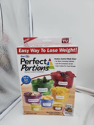Perfect Portions Portion Control Containers 14 Piece Set Multicolored NEW