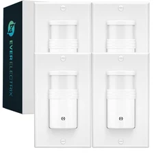 4 Pack Motion Sensor Light Switch, Indoor Occupancy & Vacancy Sensor with Neu...