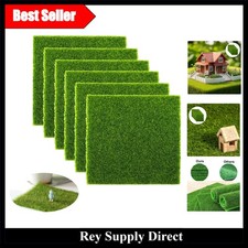 Versatile 6 Pcs Artificial Grass 15x15cm - Perfect for Miniature Landscapes