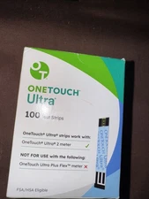 One Touch Ultra Test Strips 100 ct exp 9/2026 Solid