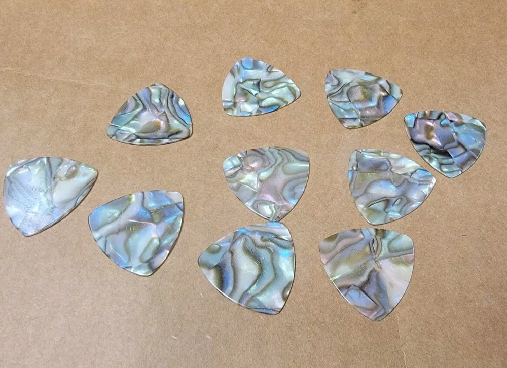 Lot Of 10 Fender Heavy #346 Abalone Guitar Picks rounded triangle Discontinued