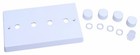 Varilight WQD4W White Plastic 4 Gang Dimmer Plate Only + Dimmer Knobs