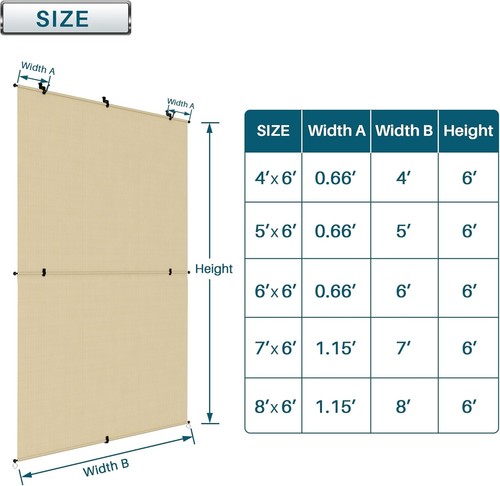 Robuste 7 Fuß breit x 6 Fuß hoch Outdoor faltbare Sonnenschutz - perfekt für Hinterhof Rückzugsorte - Bild 8 von 9