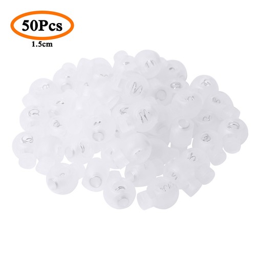 100 Plastic Spring Loaded Round Toggle Stopper Cord Locks End Single Hole Rope - Picture 43 of 97