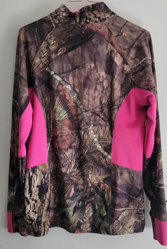 Women's Mossy Oak Camouflage Breakup Infinity Pink 1/4 Zip Pullover Sz M Medium - Picture 2 of 5