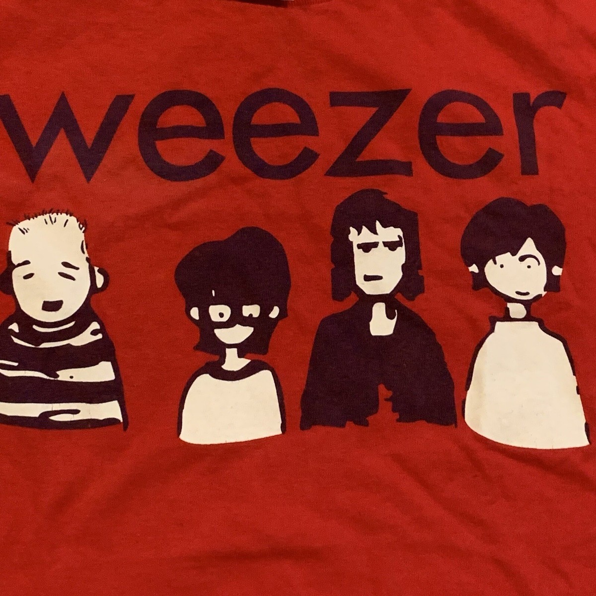 Vintage Weezer Red Cartoon Graphic Band T-Shirt AuthenticY2k Vintage Weezer Red Cartoon Graphic Band T-Shirt AuthenticY2k