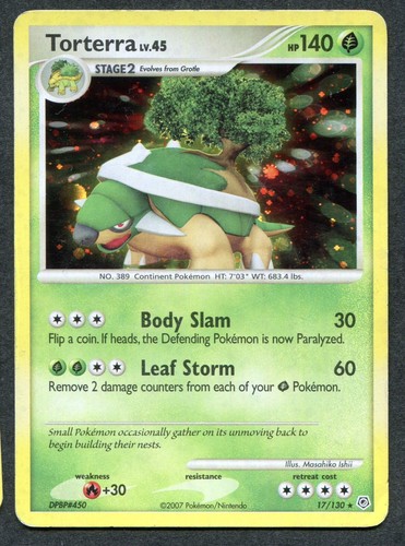 Torterra Lv. 45 17/130 - Diamond & Pearl Terra Firma Deck Pokemon Card TCG - GD - Picture 2 of 4
