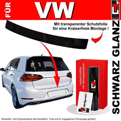 Ladekantenschutz Folie für VW Golf 7 Schrägheck 2012-2017 Schwarz Glanz