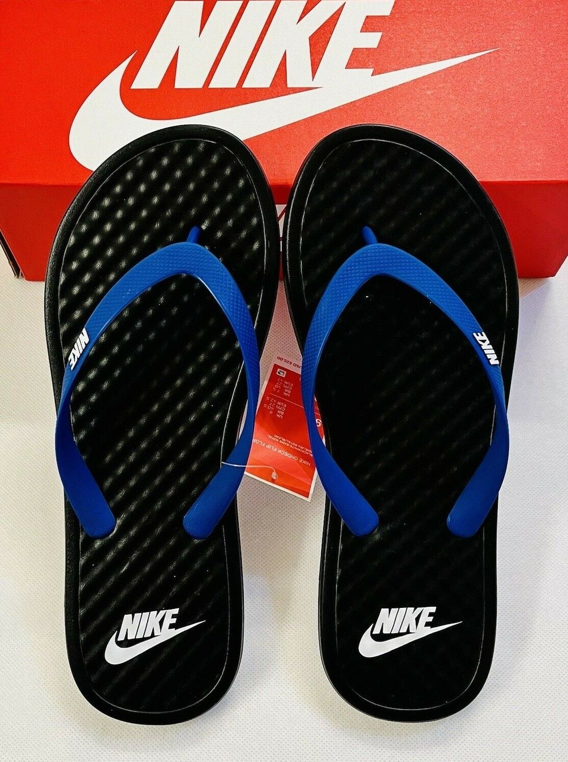 NEW Nike On Deck Men&#039;s Slide Flip Flops Shoes CU3958-001 Blue Black | eBay