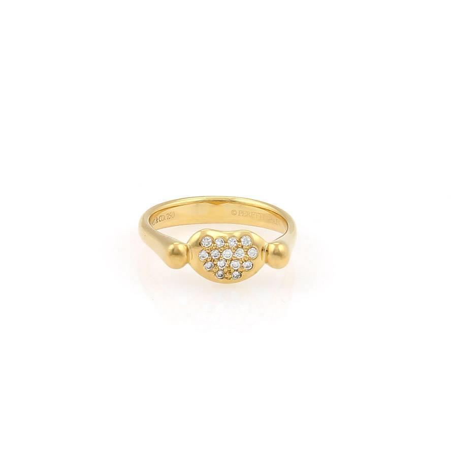 Tiffany & Co. Peretti Bean Ring Diamond 18k Yellow Gold | eBay