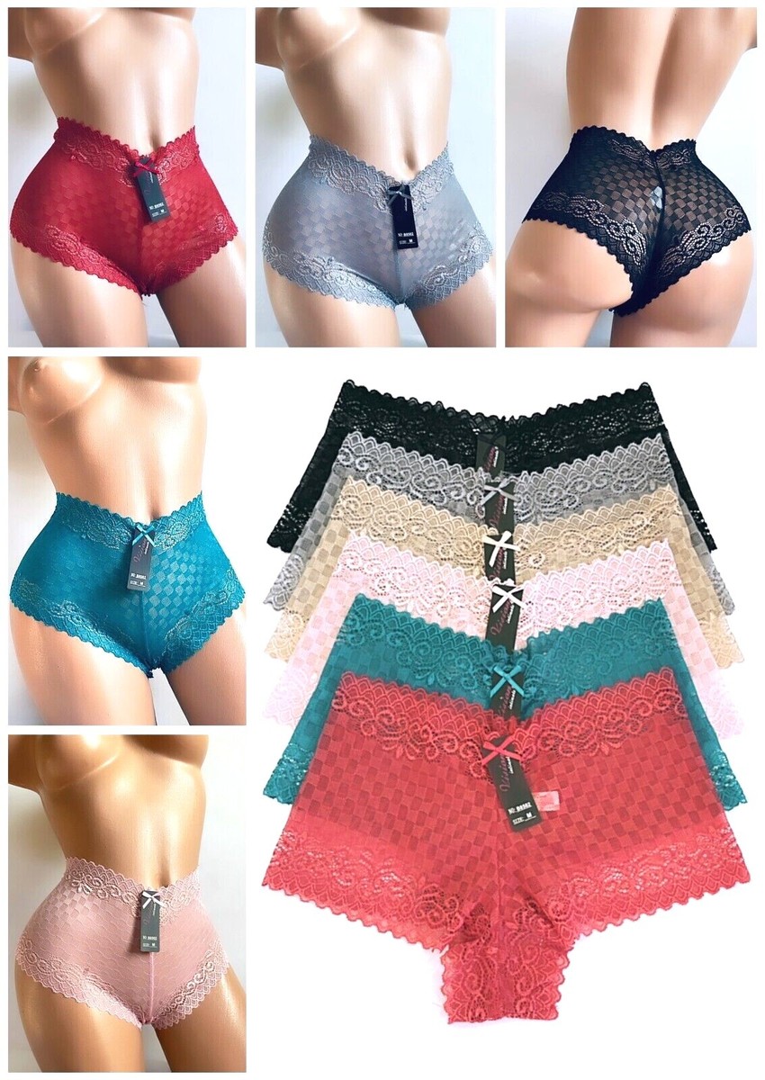 Confezione 3/6/12 Boyshort Vita Alta In Pizzo Morbido - Vision 8502 Taglie S-4XL