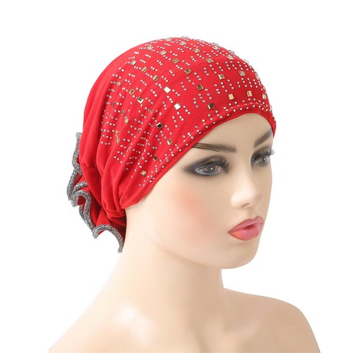 Cappello turbante musulmano elasticizzato cancro chemio berretto perdita capelli sciarpa avvolgente hijab - Foto 6 di 29