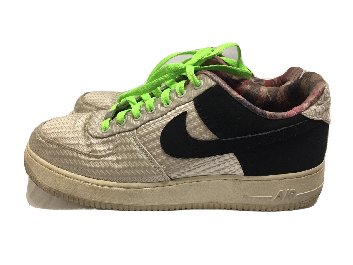 air force ヒデキチ29 Nike Air Force 1 Woven Camo Mortar Black Flash Lime Size 11.5