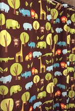 Circo Safari Jungle Shower Curtain Kids Bath. Bright Color Animals. 72" X 72"
