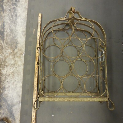 VINTAGE HAND MADE METAL 10 BOTTLE WINE RACK 22 X 13 X 6.5