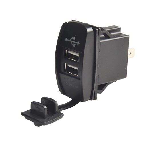 Chargeur Secteur Double USB 12-24V Chargeur Lumière LED Bleue Installation Faci - Photo 6 sur 12