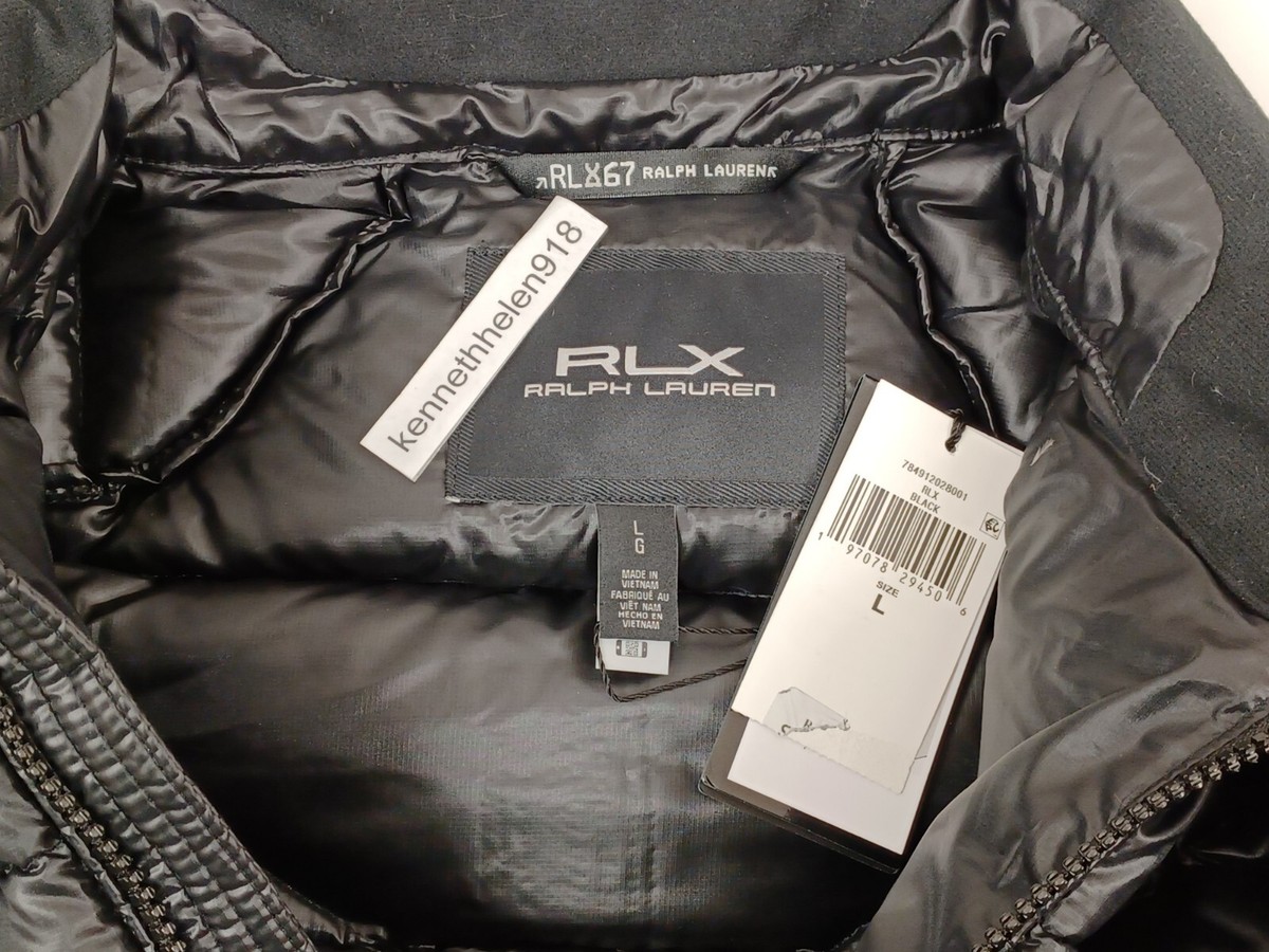RLX RALPH LAUREN WATER REPELLENT PACKABLE DOWN JACKET BLACK MENS