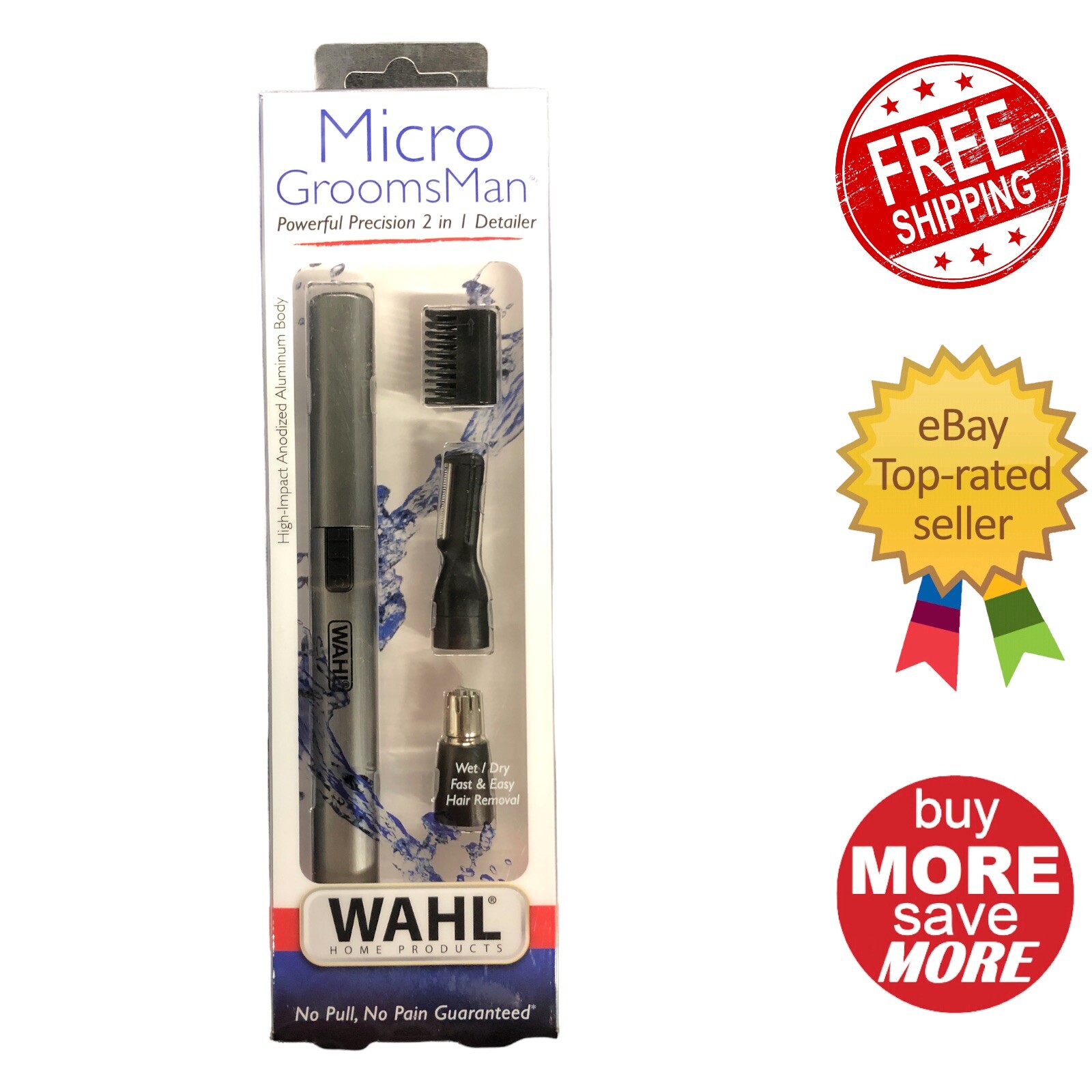Wahl 5640-600 Micro GroomsMan Personal Pen Trimmer - Black/G