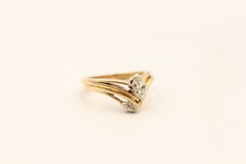Beautiful 14K Gold & .5ctw Natural Diamond Wedding Band SET Sz 7.5 Gold 4.85g - Picture 3 of 13