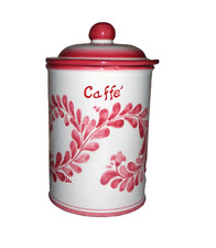 12029  BARATTOLO CONTENITORE 16/20 CM PER CAFFE' ROSA ANTICO IN CERAMICA 