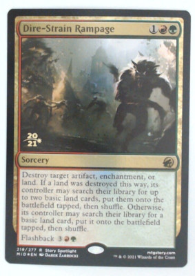 MTG Bling - Foil Pre-release Promo - Dire-Strain Rampage - MID -E231