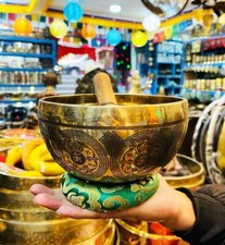7 inches Mantra Carved With Different Symbol Singing Bowl-Healing Singing Bowls