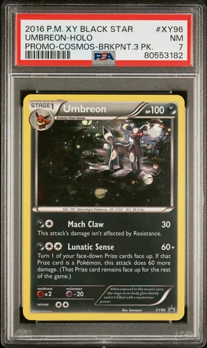 2016 POKEMON BLACK STAR PROMO UMBREON #XY96 HOLO FOIL PSA 7 NM #80553182