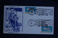 Wright Brothers Powered Flight 37c Stamp FDC MBSC Cachet S#3783 11226 Dual Post
