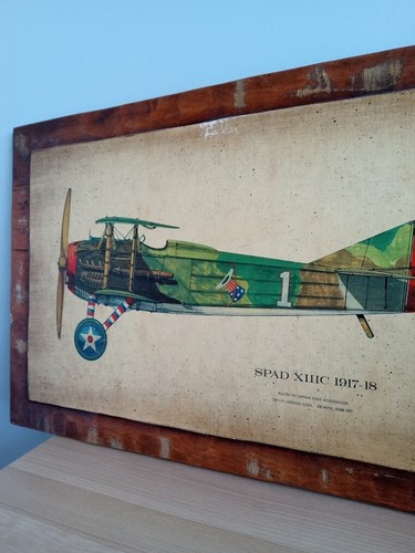 Vintage WWI SPAD XIII Fighter Plane Wall Art Man Cave Show Piece - 22in x 15in - Bild 14 von 21