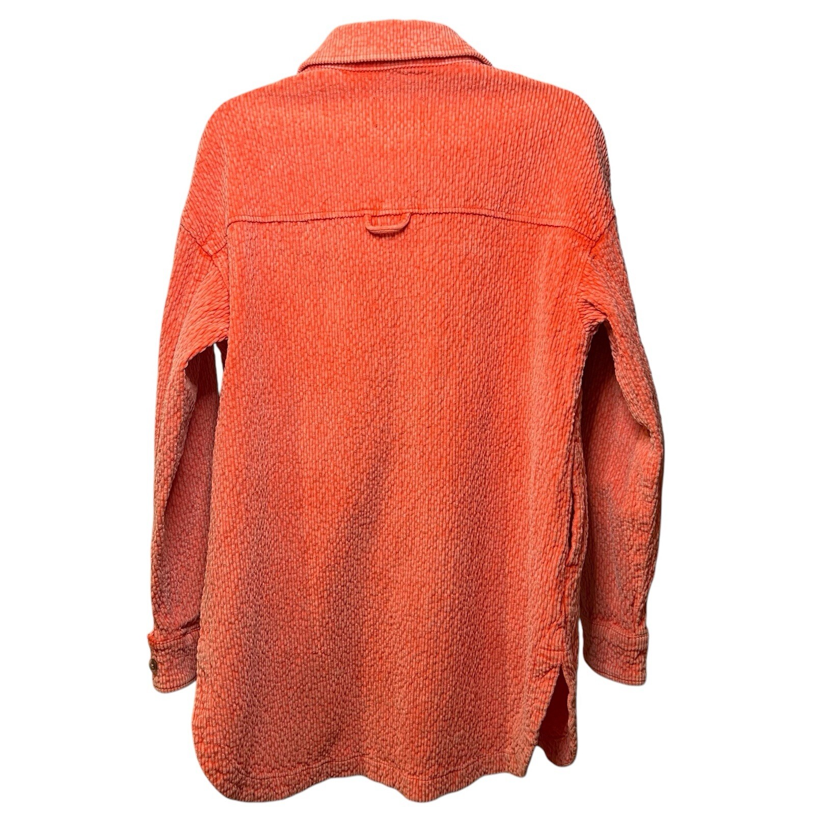 BDG Urban Outfitters Womens XS Neon Coral Corduroy Jacket Shirt Layering Grandma