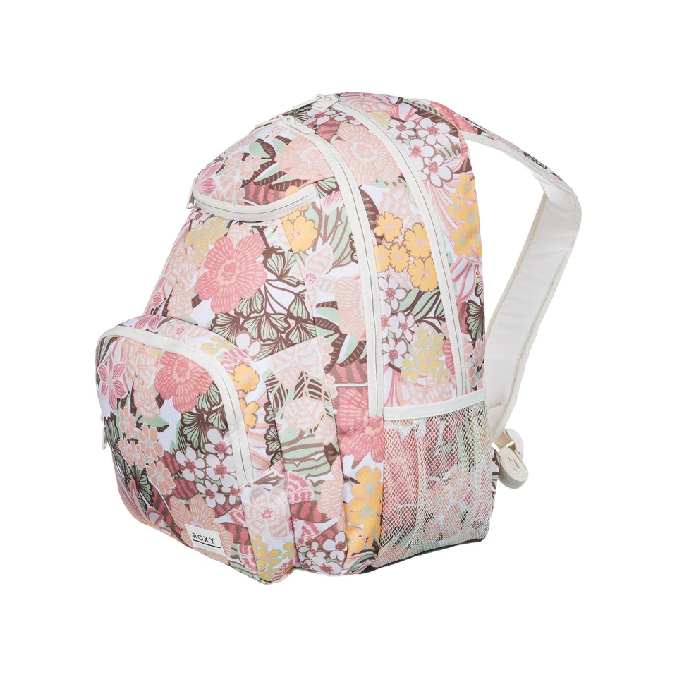 Mochila mediana Roxy Shadow Swell 24 L para mujer, blanca Viva La Vida, talla única Foto 2 de 4
