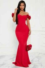 Fashion Nova Rosie Maxi Dress - Red Size Mediana