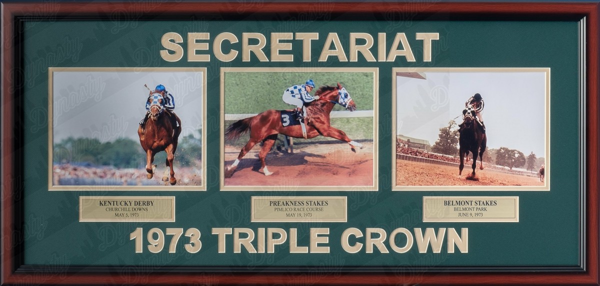 Ron Turcotte & Secretariat 1973 Triple Crown Winner Framed Horse