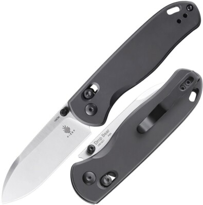 Kizer Cutlery Drop Bear Folding Knife 3'' 154CM Steel Blade Gray Aluminum Handle