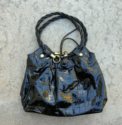 RELIC BRAND Women's Black Patent Leather Boho Shoulder Hand Bag Purse
