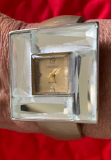 TERNER Women's WATCH Gold Bracelet and Big Square Deco-style Face - Works