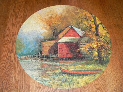 Vintage 1966 "The Old Mill" Somerset 650 Pc Round Jigsaw Puzzle #4697-3~Complete