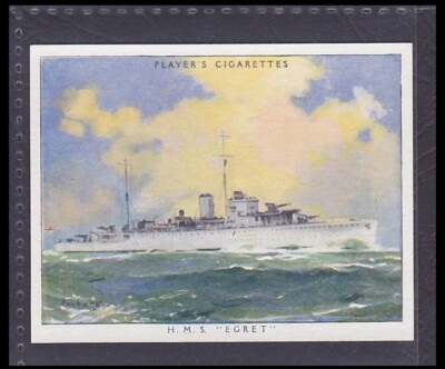 HMS EGRET ESCORT VESSEL - 80 + year old English Tobacco Card # 21