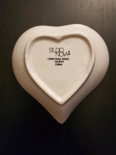 Studio Nova Holiday Season small Candy Dish tray Christmas angel Heart Shaped - Picture 2 of 9