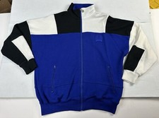 Vintage Christian Dior Color Block Full Zip Sweatshirt Blue Black White Size XL