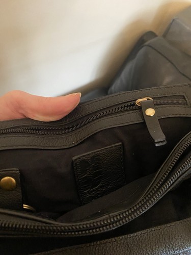 BETTY JACKSON Black Pebbled Leather Handbag Tote - Picture 7 of 7