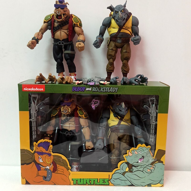 Figura de acción NECA #Teenage Mutant Ninja Turtles Bebop y Rocksteady paquete de 2 7”