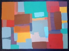 Abstract Expressionist Mid Century Modernist Style Art Painting Original Signed