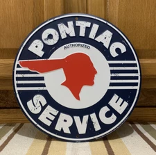 Pontiac Service Metal Sign Garage Vintage Style Wall Decor Tools Oil Gas Bar